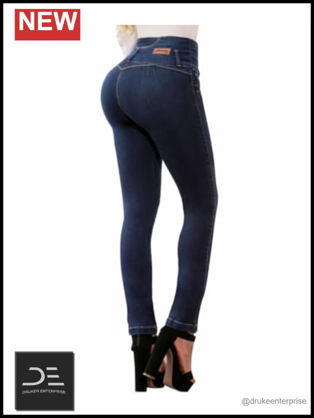 High Waisted Butt Lifting Straight Leg Jeans with Tummy Control